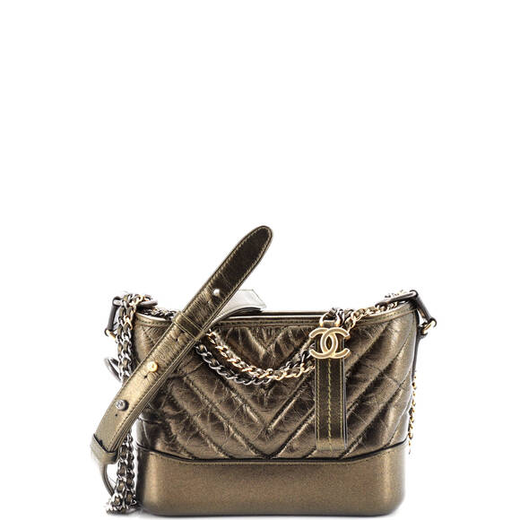 Chanel Gabrielle Hobo Chevron Metallic #183658C25B - Picture 1 of 7
